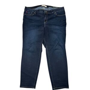 Slink Jeans Curvy Stretch Dark Wash Ankle Denim High Rise Skinny Womens Size 22W